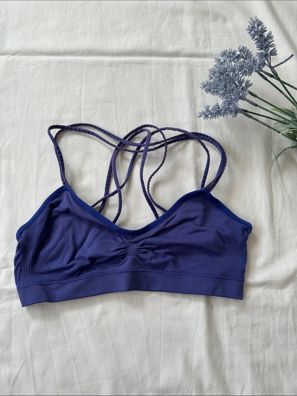 Anemone Strappy Seamless Bralette - Navy Blue